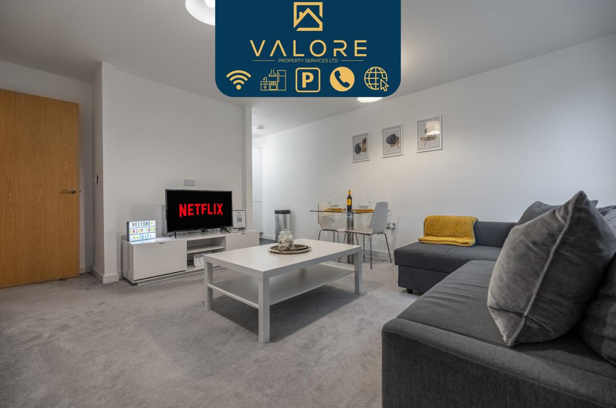 Modern 1 Bed In Central Mk, Free Parking, Smart Tv, Manhattan House By Valore Property Services Милтон-Кейнс Экстерьер фото